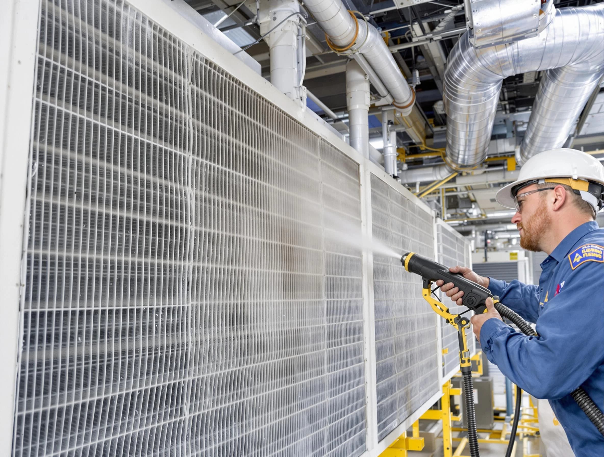 Professional commercial coil cleaning by Del City Air Duct Cleaning in Del City