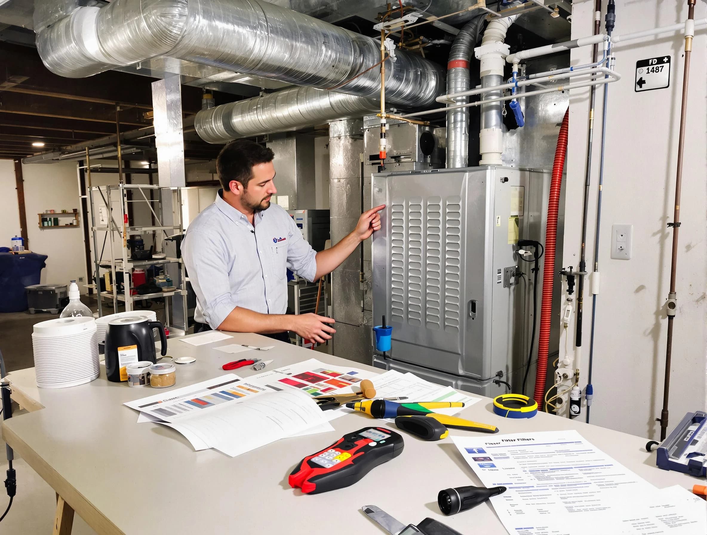 Del City Air Duct Cleaning inspector conducting detailed filter system evaluation using professional diagnostic tools in Del City