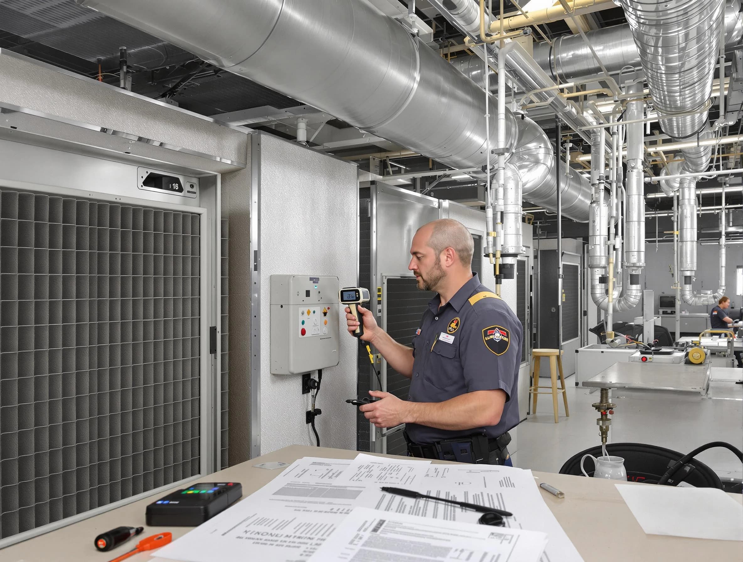 Professional filter system inspection by Del City Air Duct Cleaning in Del City