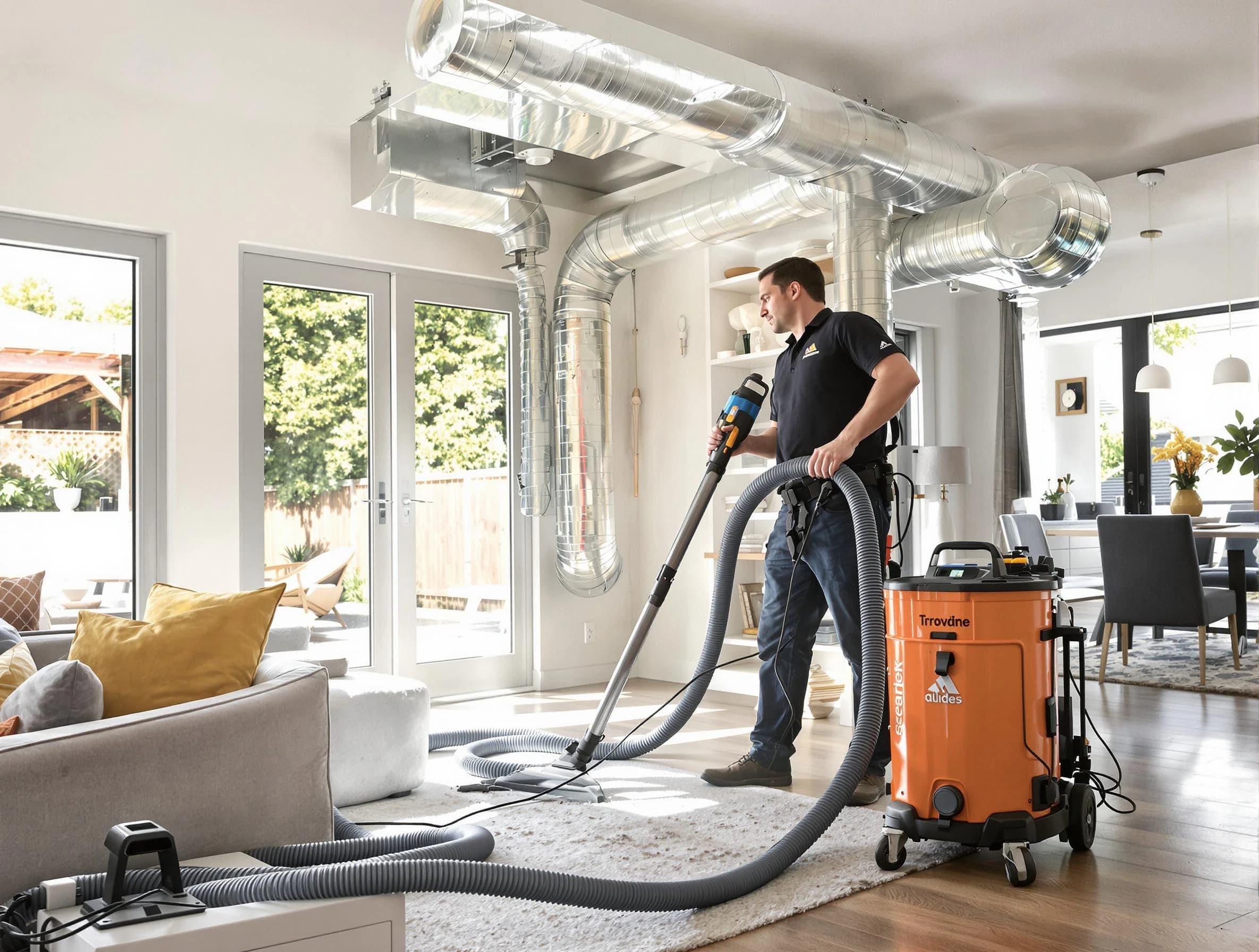 Del City Air Duct Cleaning specialist performing thorough residential duct cleaning using advanced equipment in Del City